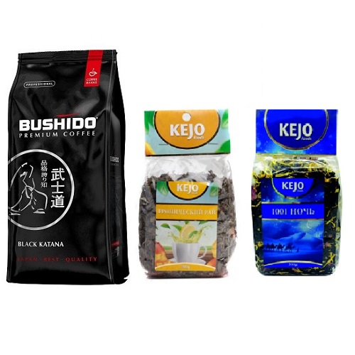Кофе в зернах, чай Kejo foods 2 вида